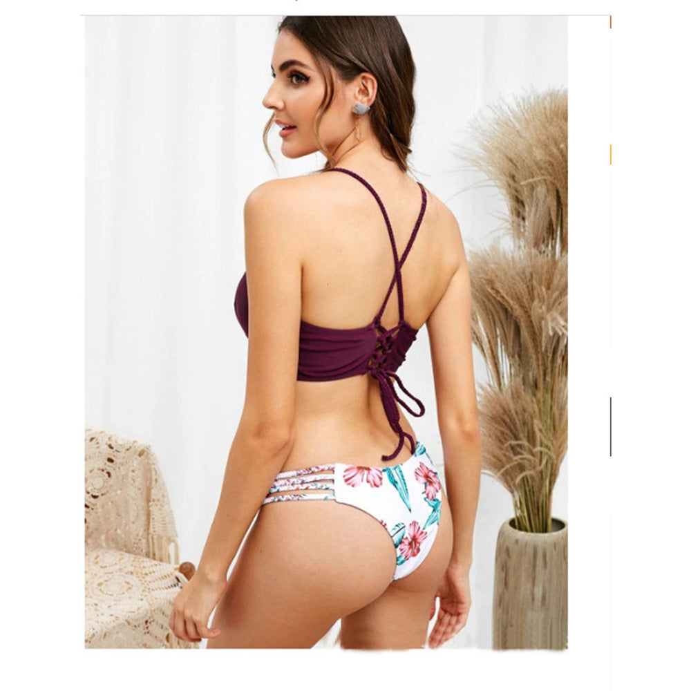 Braided Rope Printed Women Bikini
