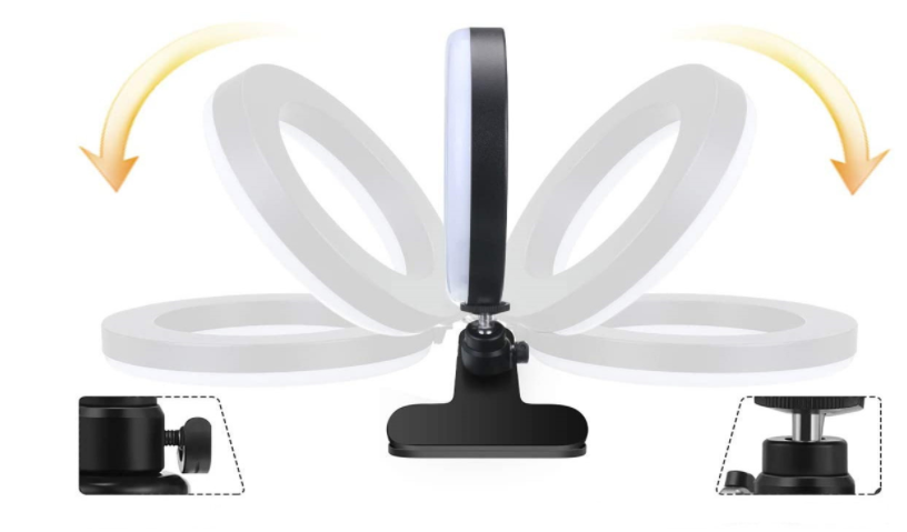 Straight Desktop Clip Live Broadcast Computer Camera Ring Light