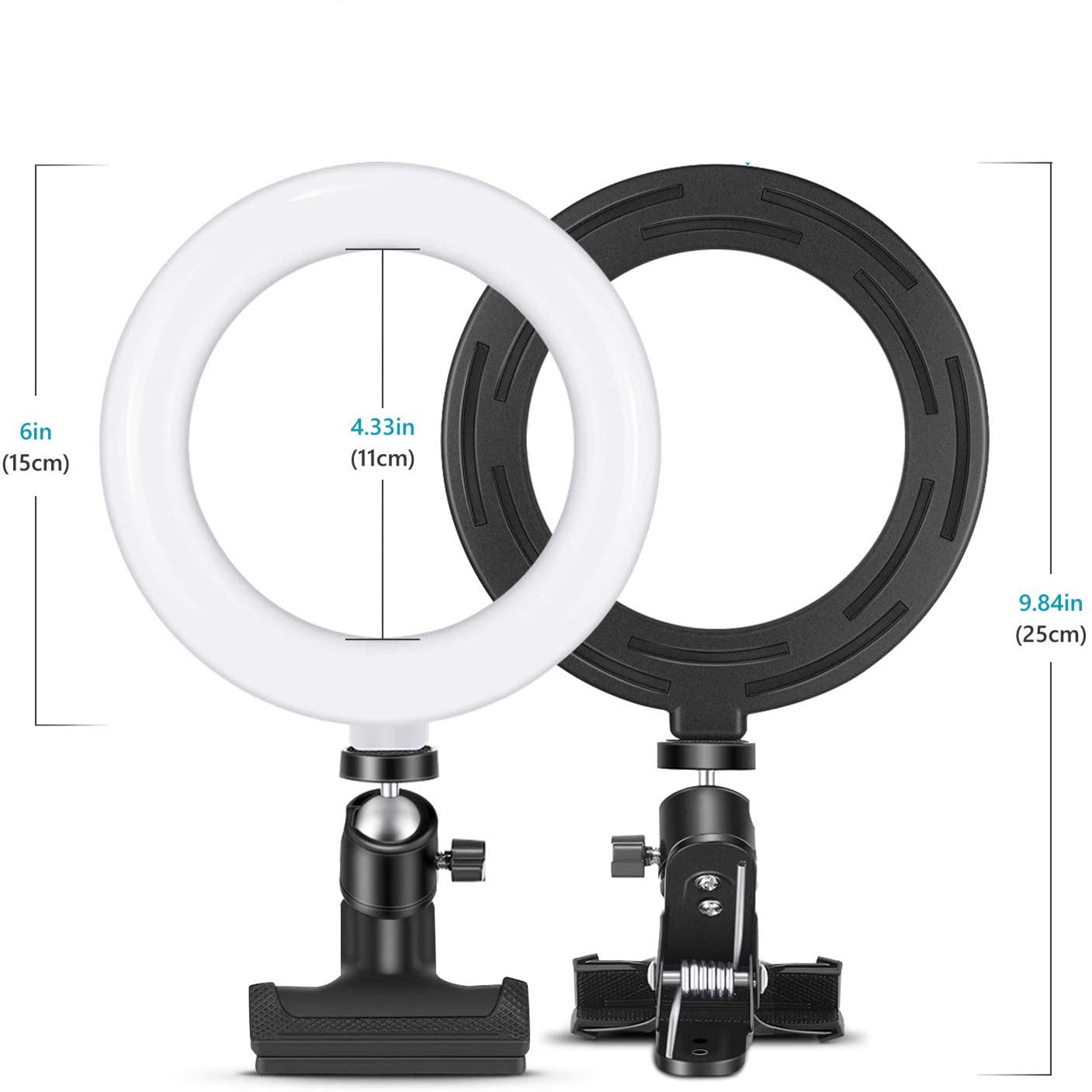 Straight Desktop Clip Live Broadcast Computer Camera Ring Light