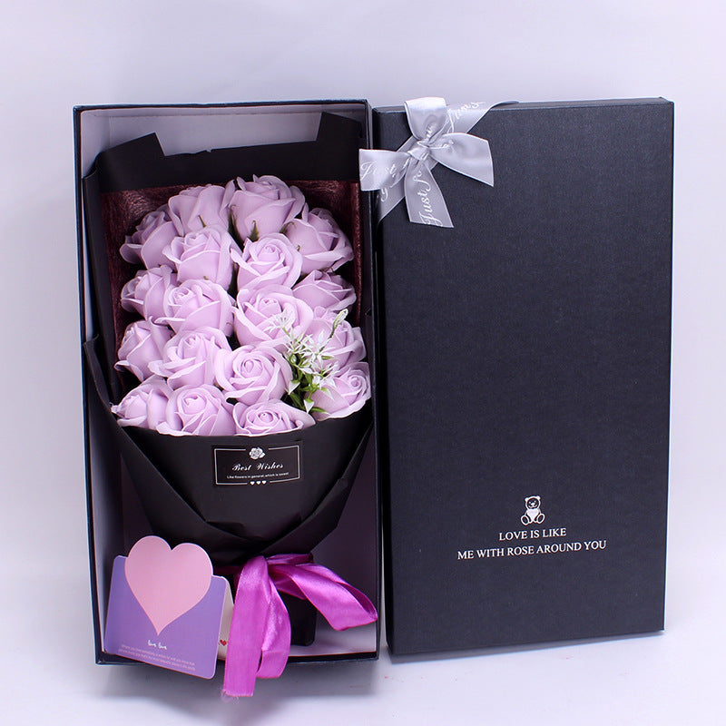 Birthday Gift Bundle Gift Box Creative Mother's Day Cross-border Gift Soap 18 Bouquet Soap Rose Flower