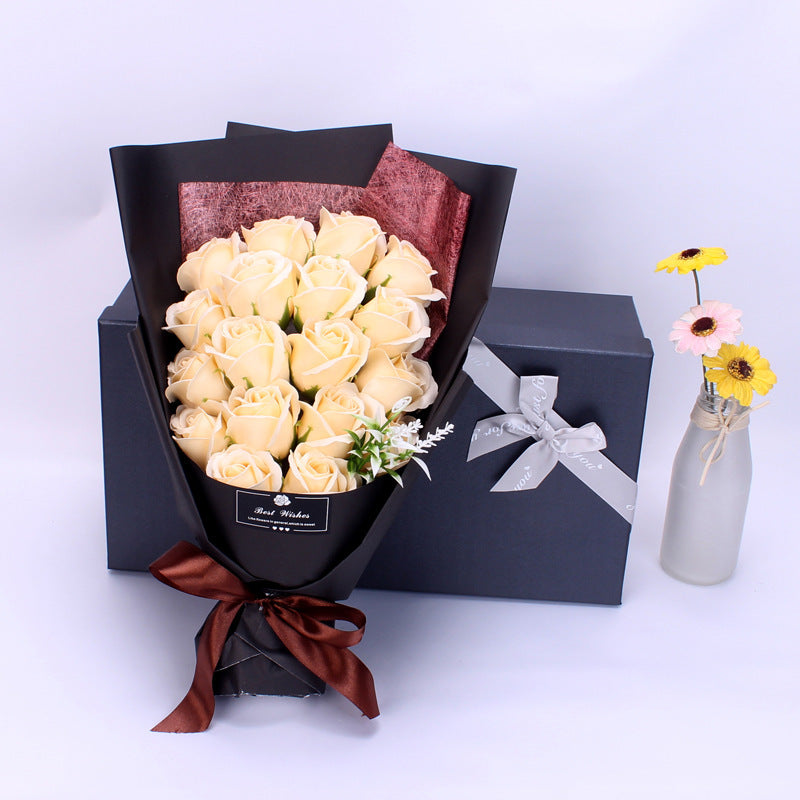 Birthday Gift Bundle Gift Box Creative Mother's Day Cross-border Gift Soap 18 Bouquet Soap Rose Flower