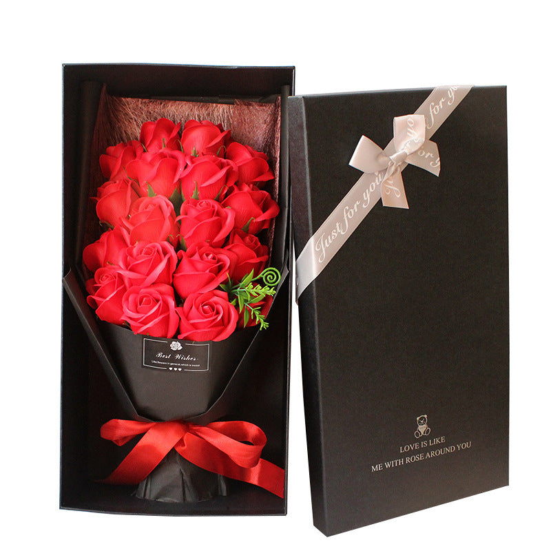 Birthday Gift Bundle Gift Box Creative Mother's Day Cross-border Gift Soap 18 Bouquet Soap Rose Flower