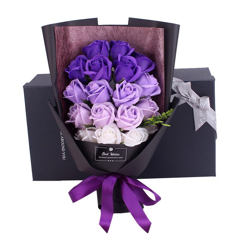 Birthday Gift Bundle Gift Box Creative Mother's Day Cross-border Gift Soap 18 Bouquet Soap Rose Flower