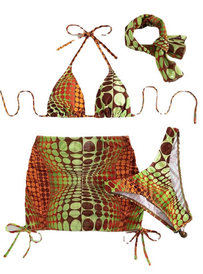 Printed Split Bikini Women's Set