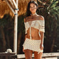 Handmade Crochet Beach Shirt Mini Skirt Bikini Suit