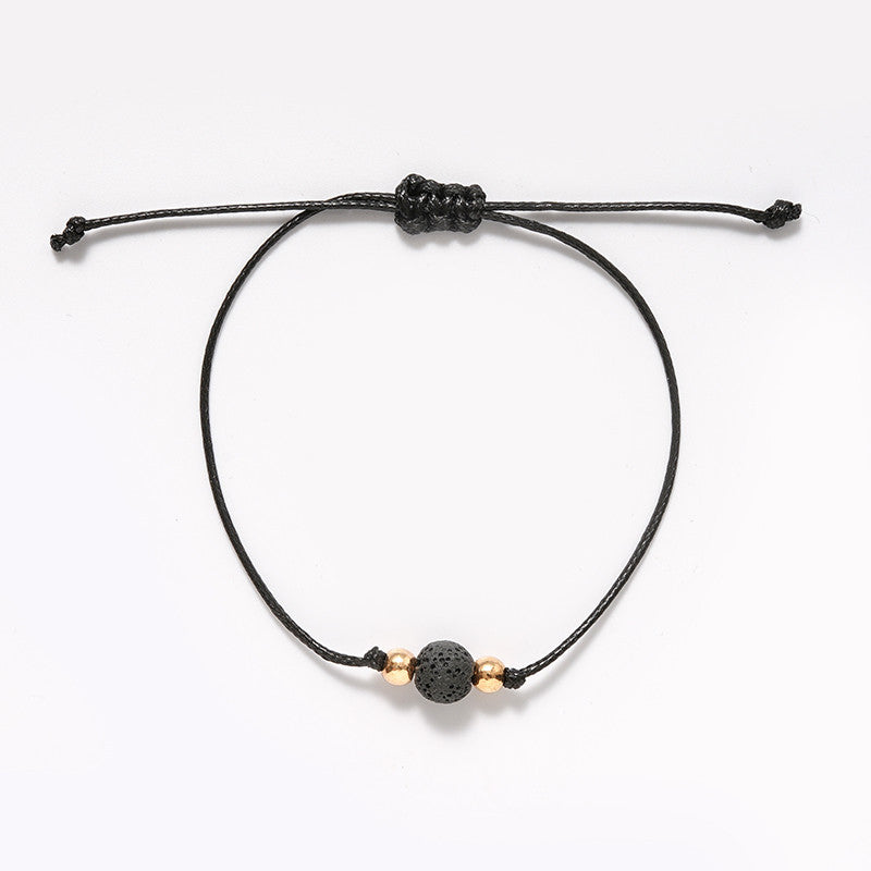 Essential oil round bead volcanic stone bracelet