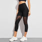 Sports Yoga Mesh Stitching Capri Pants