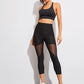 Sports Yoga Mesh Stitching Capri Pants